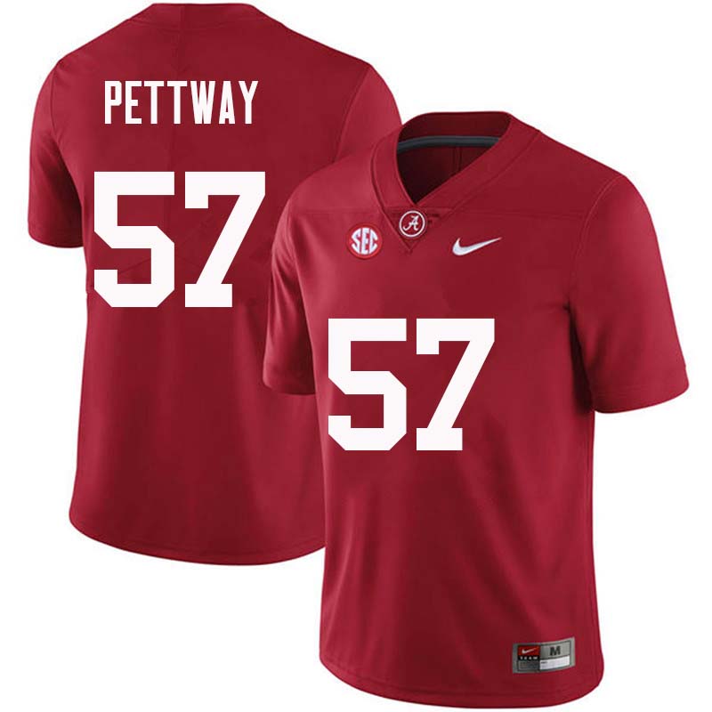 Alabama Crimson Tide Men's D.J. Pettway #57 Crimson NCAA Nike Authentic Stitched College Football Jersey WC16S70PY